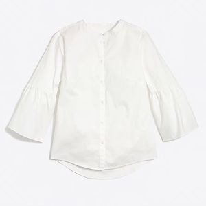Poplin bell-sleeve top